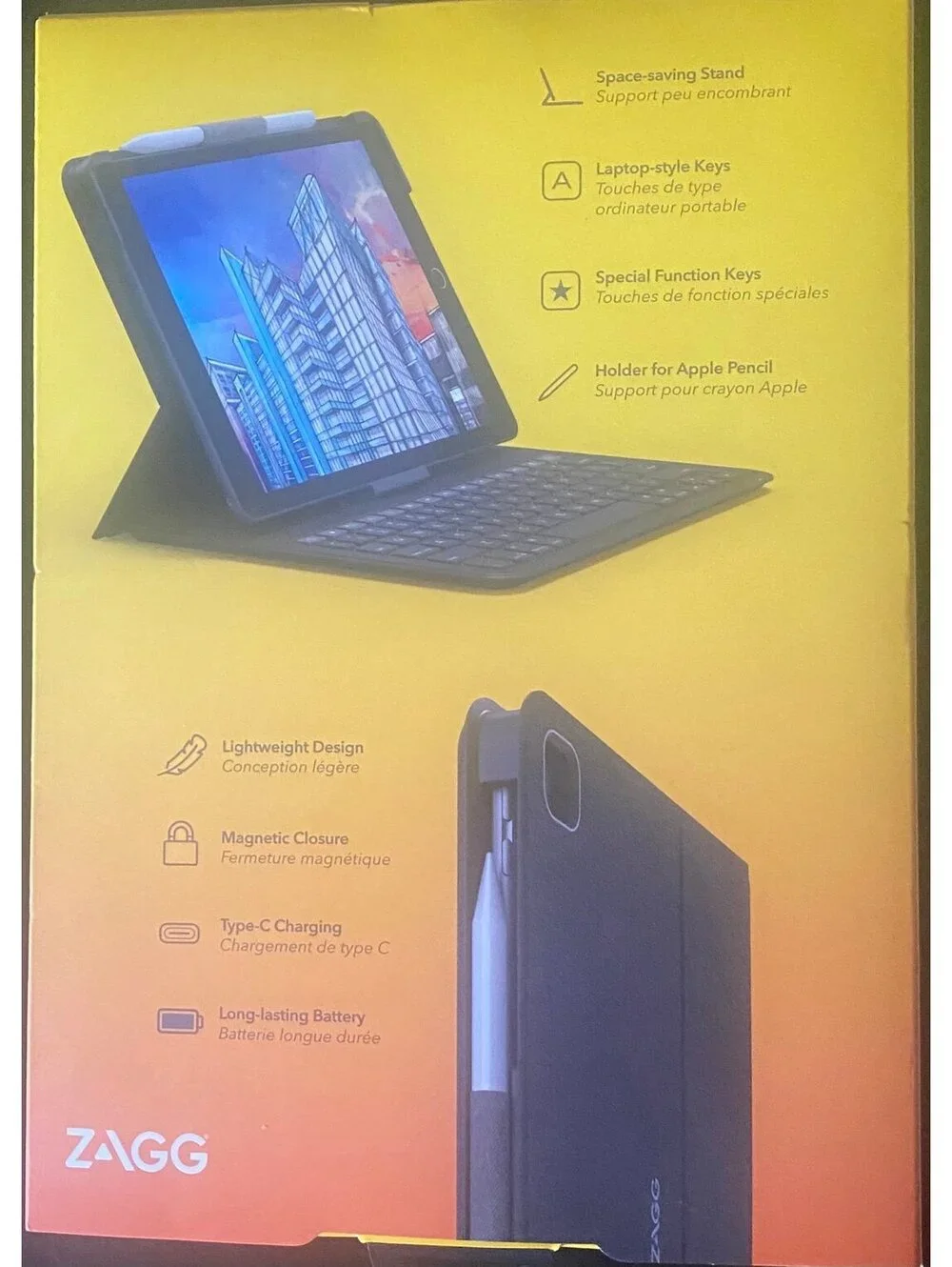 Zagg Messenger Folio 2 Tablet Keyboard and Case for iPad 9,8,7Gen/iPadAir3rd Gen